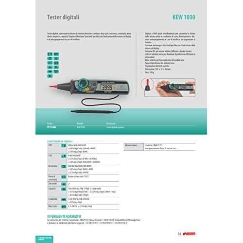 VEMER Kyoritsu KEW 1030 digital penmultimeter för mätning av AC/DC-spänningar, motstånd, kontinuitet, test