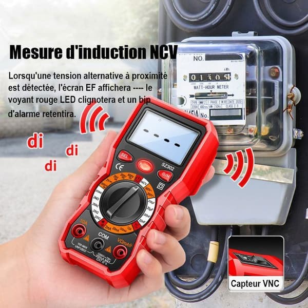 Digital multimeter, Digital multimeter, Multifunktionsvoltmeter 2000 räkningar, Elektrisk testare, Ohmmeter, Mäter AC/DC-spänning
