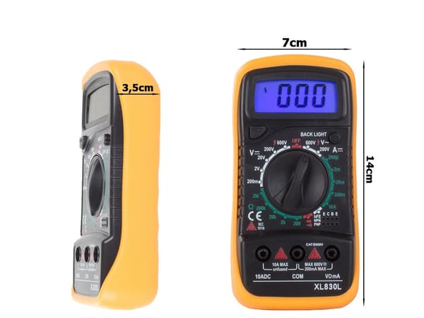 Digital Multimeter med Bakgrundsbelysning - Mätinstrument