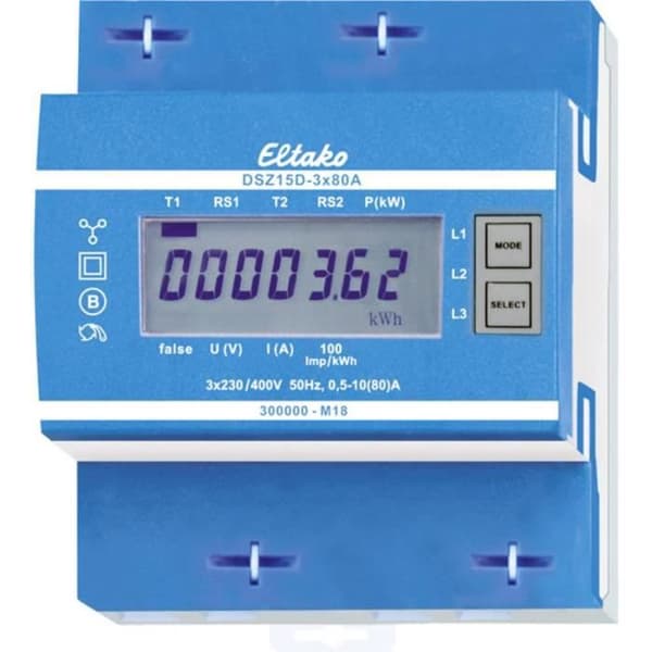 Trefas energimätare ELTAKO DSZ15D-3x80A MID 28380015 digital 80A