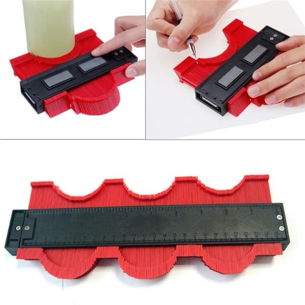 Blå konturmätare i ABS-plast för precis formkopiering – 27,5x10 cm