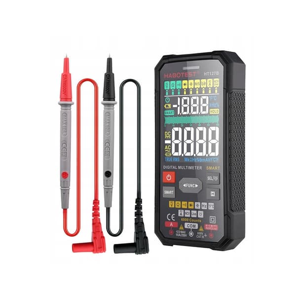 DIGITAL UNIVERSAL MULTIMETER TRUE RMS NCV TERMOKOPPEL KABLER CASE BATTERIER