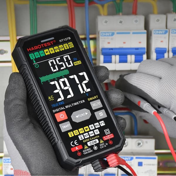 DIGITAL UNIVERSAL MULTIMETER TRUE RMS NCV TERMOKOPPEL KABLER CASE BATTERIER