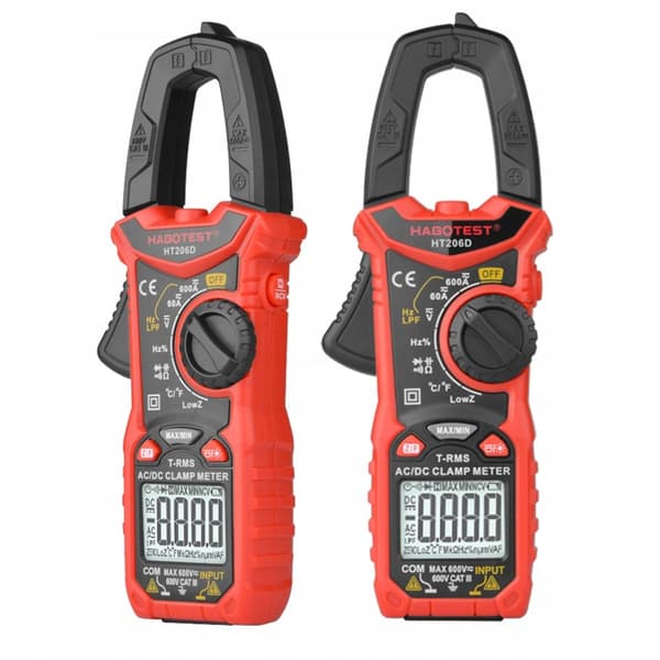 MULTIMETER CLAMP MITTARI LÄMPÖPARI LCD NÄYTTÖ LED TASKUVALAISIN PARISTOKOTELO
