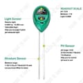 Miniatyrbild 3 av 4: TD Soil Tester 3 i 1 Solid PH Meter Fuktighet Ljus Surhet Jord Växt Ideal Trädgårdssensor Farm Gräsmatta Inomhusljus