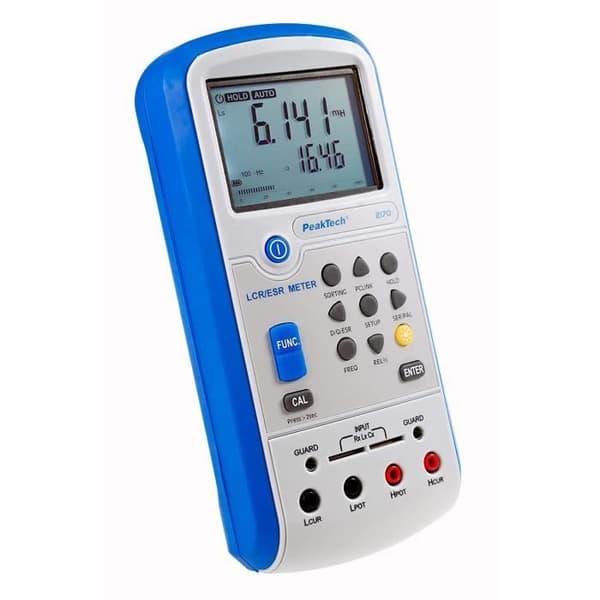 PeakTech 2170 - LCR-ESR-mätare, LCR och ESR-mätinstrument, med USB, programvara medföljer, automatisk LCR-detektion,