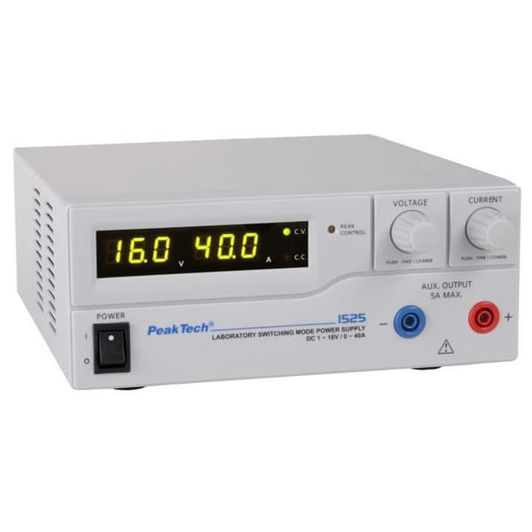Peaktech 1525 - Dc 1-16V Laboratoriegenerator - 0-40A med display