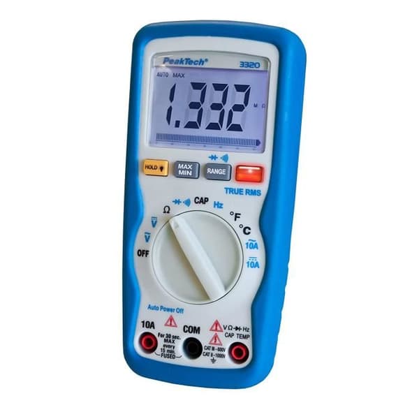 PeakTech 3320 - True RMS VNC digital multimeter med vibrationslarm, 6000 räkningar, bärbar multimeter,