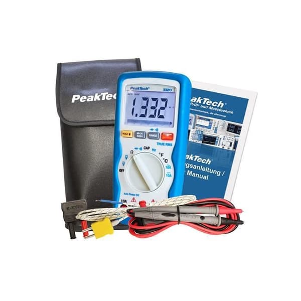 PeakTech 3320 - True RMS VNC digital multimeter med vibrationslarm, 6000 räkningar, bärbar multimeter,
