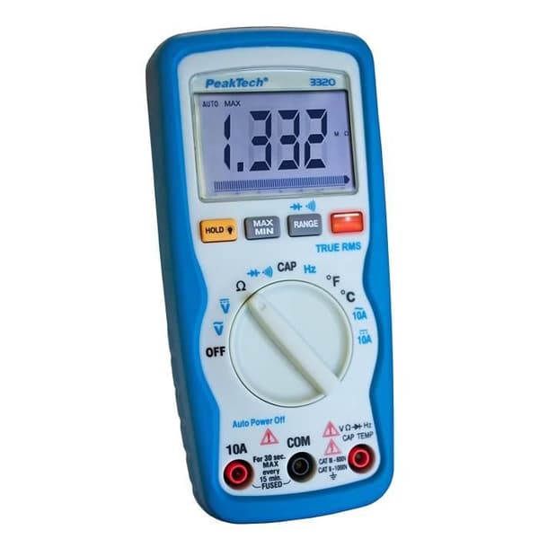 PeakTech 3320 - True RMS VNC digital multimeter med vibrationslarm, 6000 räkningar, bärbar multimeter,