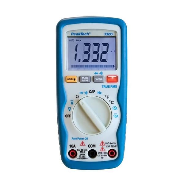 PeakTech 3320 - True RMS VNC digital multimeter med vibrationslarm, 6000 räkningar, bärbar multimeter,