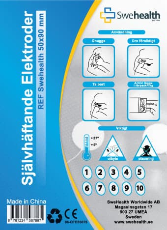 TENS elektroder tens plattor– 50x90mm