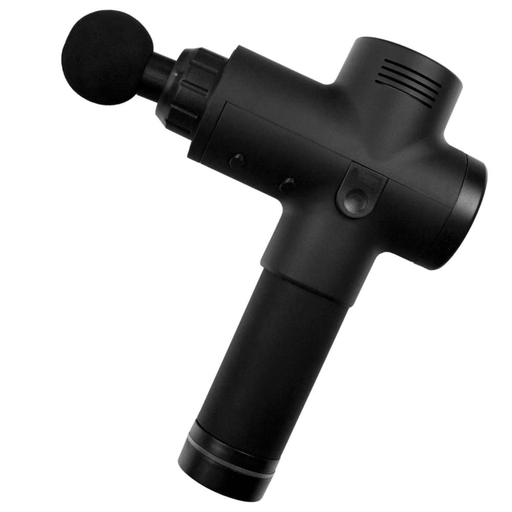 Massagepistol med 4 Massagehuvuden - Svart