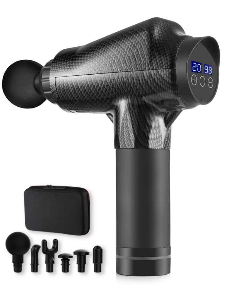 Massagepistol med 20 hastigheter och 6 massagehuvuden