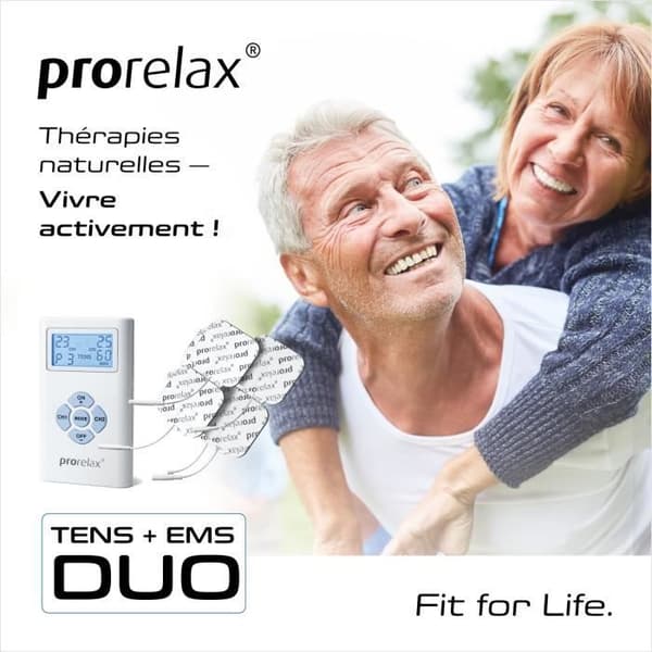 prorelax TENS/EMS Duo | Elektrostimuleringsanordning | 2 behandlingar med en enhet