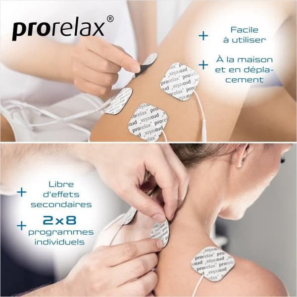 prorelax TENS/EMS Duo | Elektrostimuleringsanordning | 2 behandlingar med en enhet