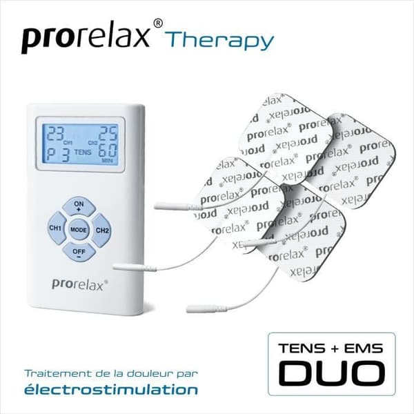 prorelax TENS/EMS Duo | Elektrostimuleringsanordning | 2 behandlingar med en enhet