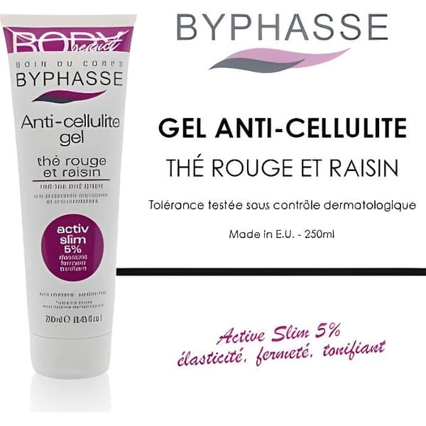 Rött te och druvor Anti-Cellulite Gel - BYPHASSE - 250ml - Active Slim Formula