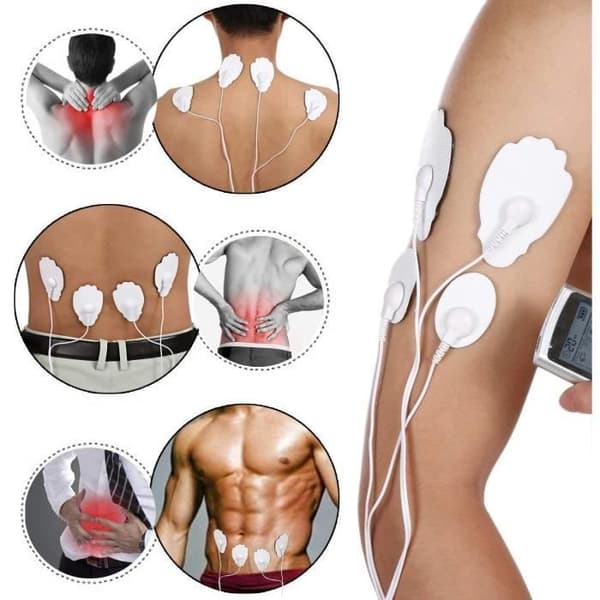 Elektrostimulator - TENS - EMS - 16 program - 20 intensitetsnivåer - Uppladdningsbar vit