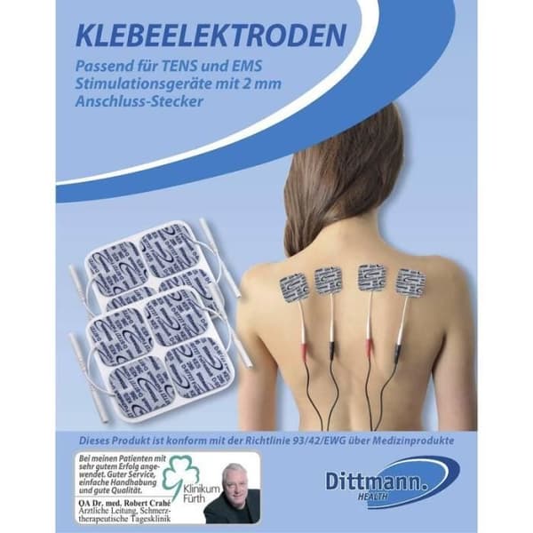 Ersättningsdynor till TENS 240 stimuleringsströmenhet, 4 x 4 cm, 8-pack