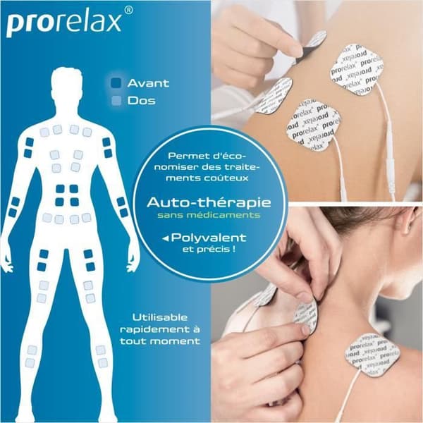 prorelax TENS/EMS TRIO | Elektrostimuleringsanordning | 3 behandlingar med en enhet | 50 program totalt
