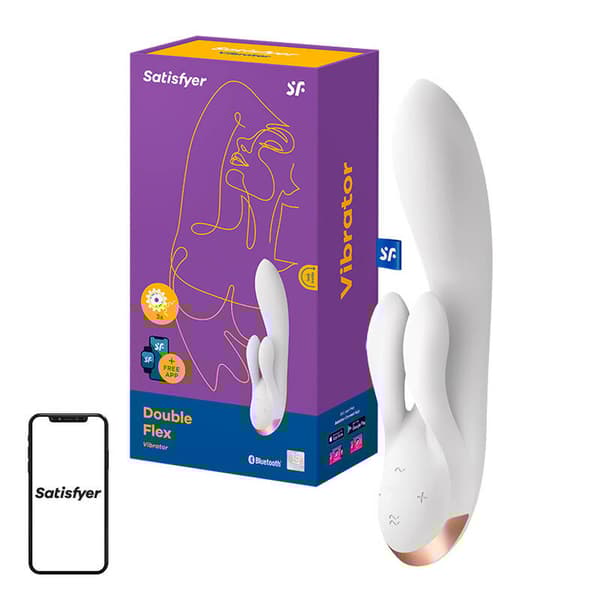 Vibrator Satisfyer Double Flex med app (hvid)