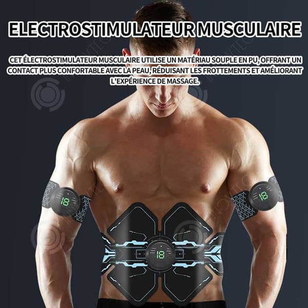 INN Muskelelektrostimulator 5v mjukt pu-material bukbälte elektrostimulering bukkroppsbyggande bälte 150