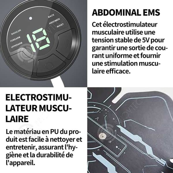 INN Muskelelektrostimulator 5v mjukt pu-material bukbälte elektrostimulering bukkroppsbyggande bälte 150