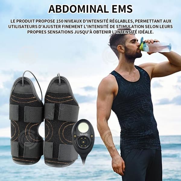 INN Elektromuskelstimulator bantningsbälte för armsport 1 par bärbar ems vibration bodybuilding träning för tråd
