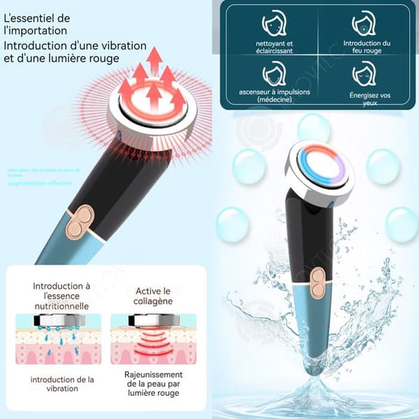 INN Beauty Device 600mah EMS 4 färglägen LCD-skärm Ansiktsmassager Elektrisk skönhetsenhet Massa Pad