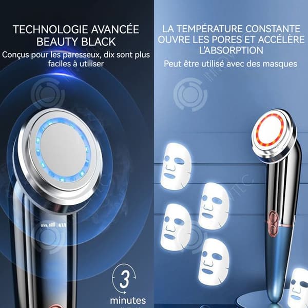 INN Beauty Device 600mah EMS 4 färglägen LCD-skärm Ansiktsmassager Elektrisk skönhetsenhet Massa Pad