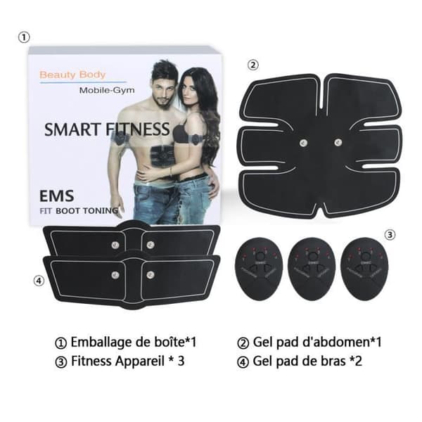 Unisex magmaskin,ABS Smart Electro Stimulation Bälte Magmuskelmassage Flera armar Placera Fitness AB eller