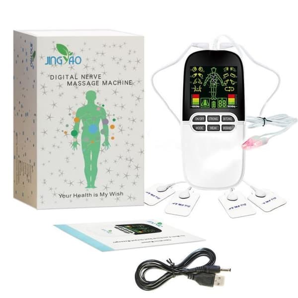 Tens Pain Relief Elektrostimulator, Elektrodmassageapparat för rygg, nacke, ischiasstress och muskelsmärta