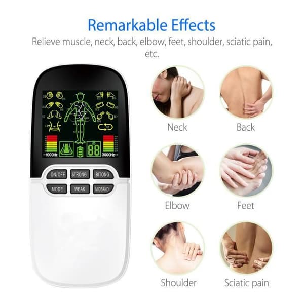 Tens Pain Relief Elektrostimulator, Elektrodmassageapparat för rygg, nacke, ischiasstress och muskelsmärta