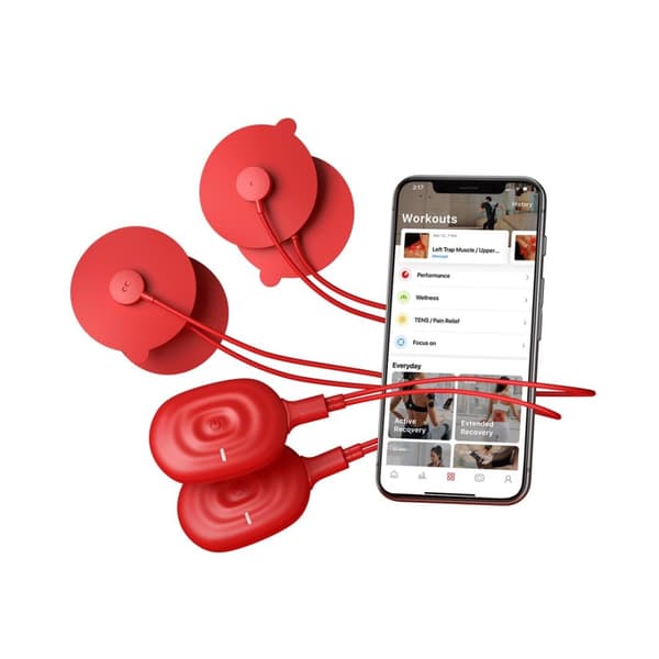 Theragun PowerDot 2.0 Duo elektronisk muskelstimulator Elektroder Röd