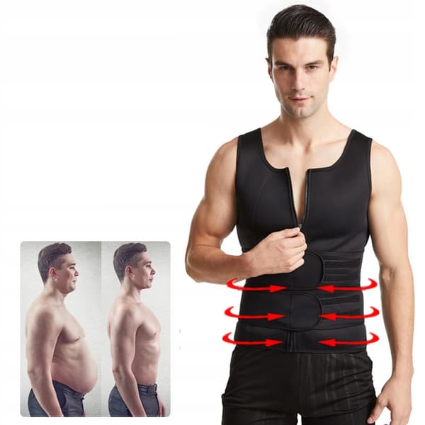 Herrsportgymväst neoprenformande gym XXL
