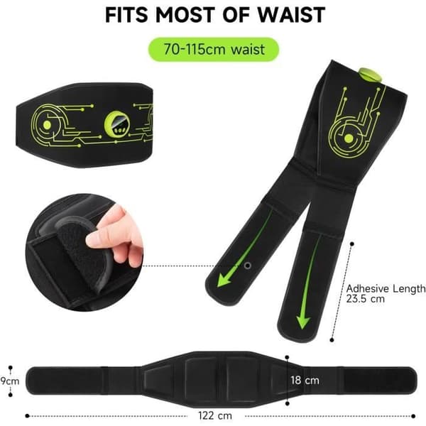 Apparat för elektrostimulering - YTTQ - Abdominalbälte - 6 lägen - 15 intensiteter - Uppladdningsbar