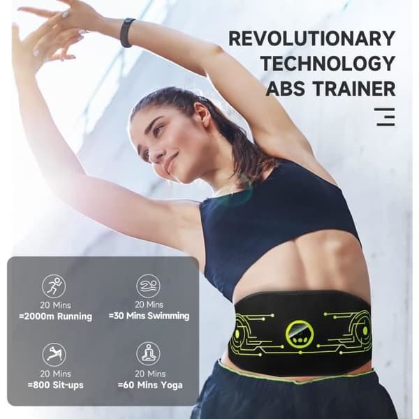 Apparat för elektrostimulering - YTTQ - Abdominalbälte - 6 lägen - 15 intensiteter - Uppladdningsbar