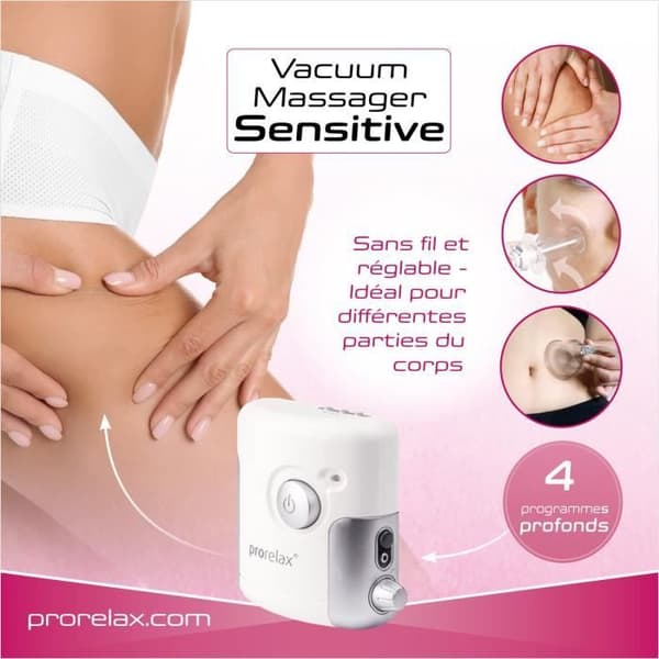 prorelax SENSITIVE vakuummassageapparat | Elektrisk koppningsmassage | anordning mot celluliter