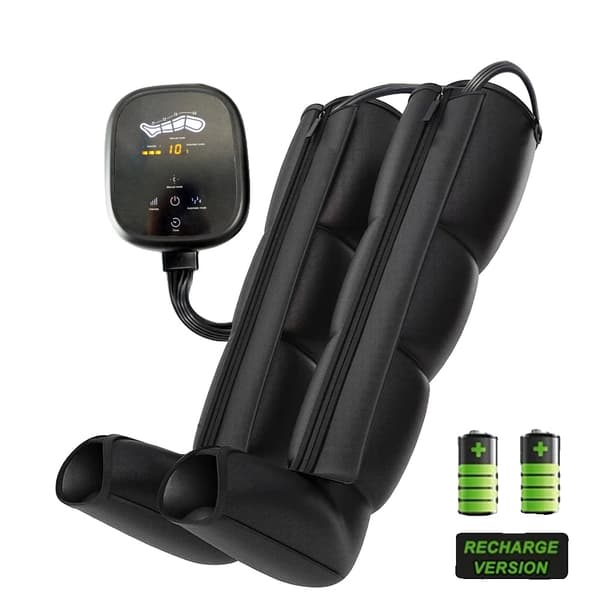 Luftben Kompressionsmassager, 4 tilstande, 3 intensiteter, design,EU Stik, Genopladelig