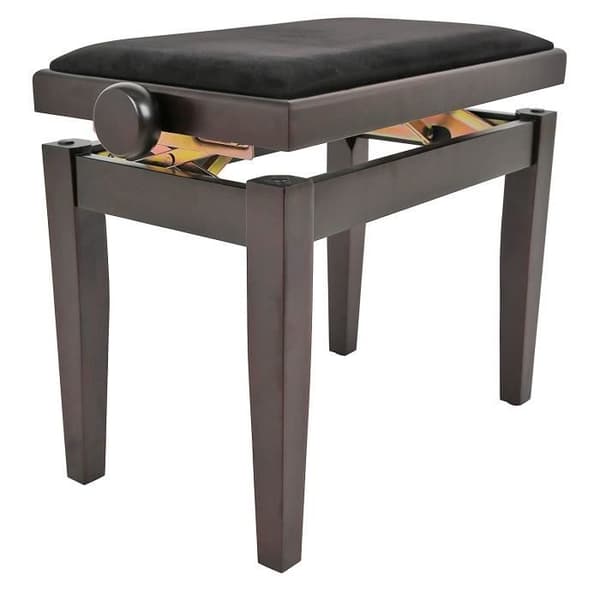 Justerbar bänk (45-58 cm) Piano pall Matt Rosewood