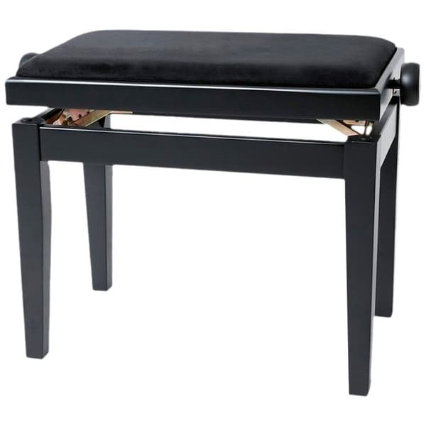 Gewa - Banquette Piano Deluxe Svart Matt sittdyna i svart sammet