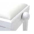 Miniatyrbild 2 av 4: Pianobänk - Classic Cantabile - Blank vit - Justerbar 47-56 cm - Spindelmekanism - Elegant design