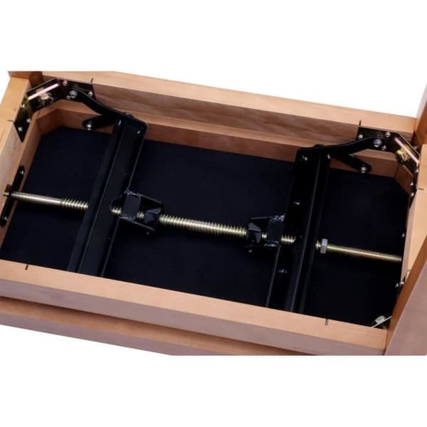 Pianobänk - Classic Cantabile - Bok - Justerbar 47-56 cm - Svart sammetsöverdrag - Halkfritt