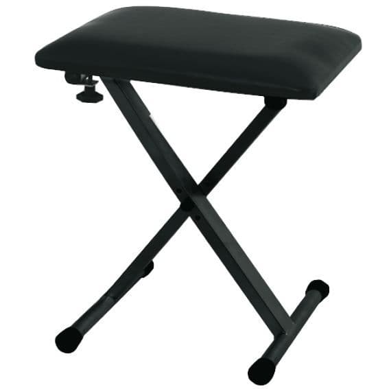 Pianobänk - BSX - Vikbar - Justerbar höjd - Sits 43 x 31 cm - Svart PU