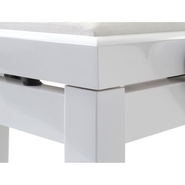 Pianobänk - Classic Cantabile - Blank vit - Justerbar 47-56 cm - Spindelmekanism - Elegant design