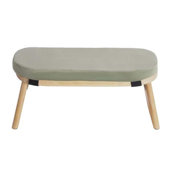 Bambu Knäande Meditationspall, Mjuk Sammetkudde, Fällbar Design,ljusgrön