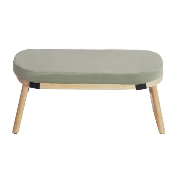 Bambu Knäande Meditationspall, Mjuk Sammetkudde, Fällbar Design,ljusgrön