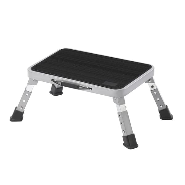 Fällbar Stegpall, Justerbar Höjd, Halkfria Fötter, Maximal Belastning 150 kg,svart