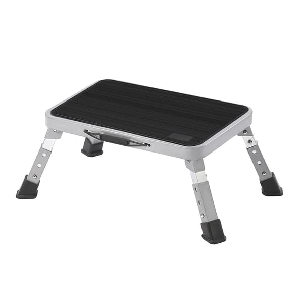 Fällbar Stegpall, Justerbar Höjd, Halkfria Fötter, Maximal Belastning 150 kg,svart